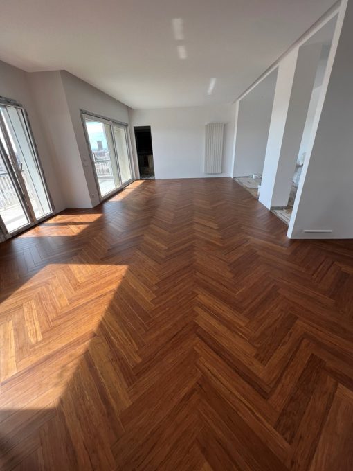 parquet bamboo spina italiana 90 strand woven carbonizzato listone prefinito 02